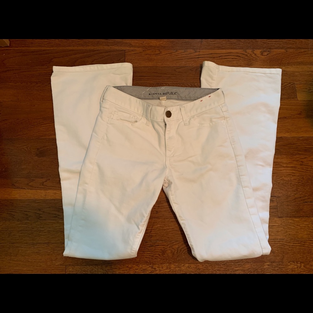 Banana Republic - White Flare Jeans-26 Regular